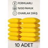 Loova Yastık kılıfı 10 Adet sarı renk 50×70 ebat %100 pamuk ovarlak dikiş Fermuarlı lüx kılıf