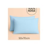 Loova Yastık kılıfı 2 adet düz renk %100 pamuk fermuarlı cotton ovarlak dikişli