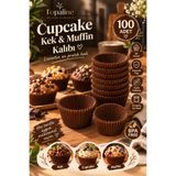 L'Opaline (100 ADET) Mini Boy Kahverengi Muffin Truff Çikolata Kek Brownie Kalıbı 30x20 Mm Takribi