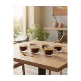 L'Opaline 6’lı Mini Cam Fincan Seti Şeffaf Kulplu Kahve Espresso Türk Kahvesi Sunum Bardağı Takımı