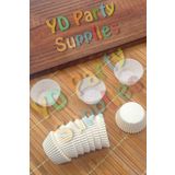 L'Opaline Mini Boy Beyaz Muffin Truff Çikolata Kek Brownie Kalıbı 35x20 Mm Takribi 200 Adet