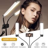 Lopard AL45X Esnek Çift Kol LED Işık Çift Renkli LED Video Işığı, Canlı Yayın Telefon Tutucu 3 Mod - Siyah