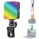 Lopard GZ49S Rgb Selfie Video Işığı, 72 Led, 3000K - 7000K, Bilgisayar, Ttablet, Akıllı Telefon, Dslr Kamera Için 3 Flaş Ayağı Tutucu, Entegre 500 Mah Pil, Ekran Klipsli - Siyah