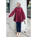 Lopez Balon Kol Tunik Bordo - S