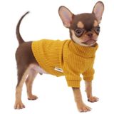 LOPHIPETS Küçük Köpek Balıkçı Yaka Kazak Çay Fincanı Chihuahua Yorkie Yavru Kedi Giysileri-Sarı/XXS