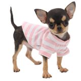 LOPHIPETS Küçük Köpekler için%100 Pamuk Çizgili Köpek Tişörtü Çay Fincanı Chihuahua Yorkie Yavru Köpek Giysileri Tank Tişört-Pembe ve Beyaz Şeritli/XS