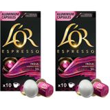 L'OR - Espresso Kahve - India - Origins Collection - Yoğunluk 10 - Tatlımsı ve Hafif Baharat Notaları - 1 Paket x 10 Alüminyum Kapsül x 10 Kutu (2 paketi)