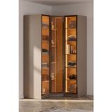 Lora Camlı Gardırop %100 MDF Köşe Modüler Giyinme Odası Dolabı