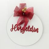 Lora Davet Ahşap Kapı Süsü Hoşgeldiniz - Beyaz 54266
