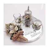 Lora Davet Damat Kahve Fincan Tepsisi