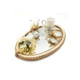 Lora Davet Damat Kahve Fincanı Tepsisi (1 Adet) Beyaz - 53177