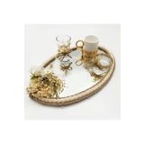 Lora Davet Damat Kahve Fincanı Tepsisi (1 Adet) Beyaz - 53178