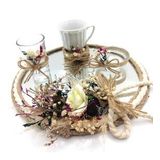 Lora Davet Damat Kahve Fincanı Tepsisi (1 Adet) Beyaz - 53183