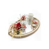 Lora Davet Damat Kahve Fincanı Tepsisi (1 Adet) Kırmızı - 53181