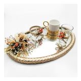 Lora Davet Damat Kahve Fincanı Tepsisi (1 Adet) Somon - 53176