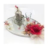 Lora Davet Damat Kahve Fincanı Tepsisi Fushia 54175