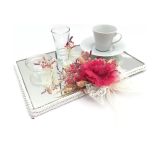 Lora Davet Damat Kahve Fincanı Tepsisi Fushia 54176