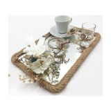 Lora Davet Damat Kahve Fincanı Tepsisi Naturel 53103