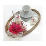 Lora Davet Damat Kahve Fincanı Tepsisi Naturel 54195