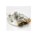 Lora Davet Damat Kahve Fincanı Tepsisi Oval (1 Adet) Beyaz - 53107