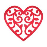Lora Davet Romantik Amerikan Servis (2 Adet) - Kırmızı 16545
