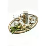 Lora Davet Söz Nişan Damat Kahve Tepsisi (1 Adet) Naturel 53229
