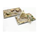 Lora Davet Söz Nişan Yüzük Tepsisi ve Damat Fincanı Kahve Tepsi Takımı - Naturel 54469
