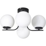 Lora Modern Tasarım Minimal Yatak Odası Salon Mutfak Oturma Odası Camlı 4 Lü Avize - 0 - Siyah