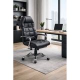 Lora Yönetici Ofis Koltuğu Lüks Büro Koltuğu Ergonomik Yatar Mekanizmalı Deri Siyah
