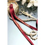 Loradekor Söz Nişan Yüzük Kurdelesi (Dökülen inci, Altın Yazı) Bordo (1 Adet) Bordo 42253