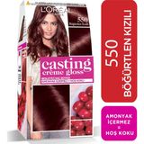 L'Oréal Paris 550 Böğürtlen Kızılı Krem Saç Boyası Amonyak İçermeyen Canlı Renkler ve Besleyici Etki