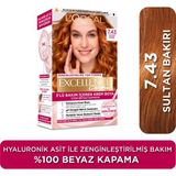 L'Oréal Paris 7.43 Sultan Bakırı Krem Saç Boyası Amonyaklı Uzun Süre Kalıcı Canlı Renkler