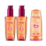 L'Oréal Paris Elseve Dream Long Mükemmel Düz Pürüzsüzleştirici Serum 2'li Set & Saç Bakım Kremi 175ml