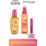 L'Oréal Paris Elseve Dream Long Pürüzsüzleştirici Serum & Isı Koruyucu Sprey Uzun Saçlar Bakım Seti & Firework Mini Maskara Hediyeli