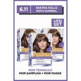 L'Oréal Paris Excellence 6.11 Ekstra Küllü Koyu Kumral 3'lü Saç Boyası
