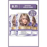 L'Oréal Paris Excellence 8.11 Ekstra Küllü Sarı 3'lü Saç Boyası