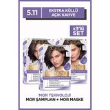 L'Oréal Paris Excellence Cool Creme 5.11 Ekstra Küllü Açık Kahve 3'lü Saç Boyası
