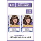 L'Oréal Paris Excellence Cool Creme 6.11 Ekstra Küllü Koyu Kumral 2'li Saç Boyası