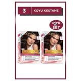 L'Oréal Paris Excellence Creme 3 Koyu Kestane 2'li Saç Boyası