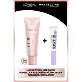 L'oréal Paris Glotion All-In-One Doğal Işıltı 901 & Super Lock Kaş Sabitleyici Makyaj Seti - Siyah