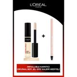 L'Oréal Paris Infaillible 24H Tüm Yüze Uygulanabilir Kapatıcı - 326 Vanilla Concealer & L’oréal Paris Infaillable Automatic Jel Göz Kalemi 10 Bright Nude