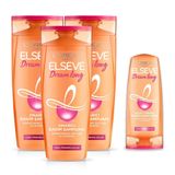 L’Oréal Paris L'Oreal Elseve Dream Long Onarıcı Bakım Şampuanı 360ml 3'lü Set & Saç Bakım Kremi 175ml