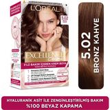 L'Oréal Paris Loreal Excellence Creme 5.02 Bronz Kahve Saç Boyası Tüp Formda 3'lü Bakım ile %100 Beyaz Kapama