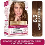 L'Oréal Paris Loreal Excellence Creme 6.3 Açık Karamel Saç Boyası Tüp Formda %100 Beyaz Kapatma Etkisi