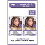 L'Oréal Paris L'oreal Paris Excellence Cool Creme Saç Boyası – 7.11 Ekstra Küllü Kumral 2'li Set - Çok Açık Dore