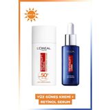 L'Oréal Paris Revitalift Clinical SPF50+ 50 ml Yüz Güneş Kremi+30 ml Revitalift Lazer Saf Retinol Gece Serumu