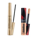 L'Oréal Paris Telescopic Maskara - Siyah & Infaillible Tüm Yüze Uygulanabilir Kapatıcı 327 Cashmere Makyaj Seti