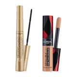 L'Oréal Paris Telescopic Maskara - Siyah & Infaillible Tüm Yüze Uygulanabilir Kapatıcı 330 Pecan Makyaj Seti