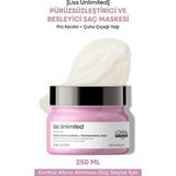 L'Oréal Professionnel L'oreal Professionnel Liss Unlimited 250 ml Elektriklenme Karşıtı Pro Keratin ve Çuha Çiçeği Yağı İçeren Maske