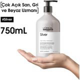 L'Oréal Professionnel Serie Expert Silver Sarı, Gri ve Beyaz Saçlar Için Üstün Renk Koruma Özelliğ Mor Şampuan 750 ml